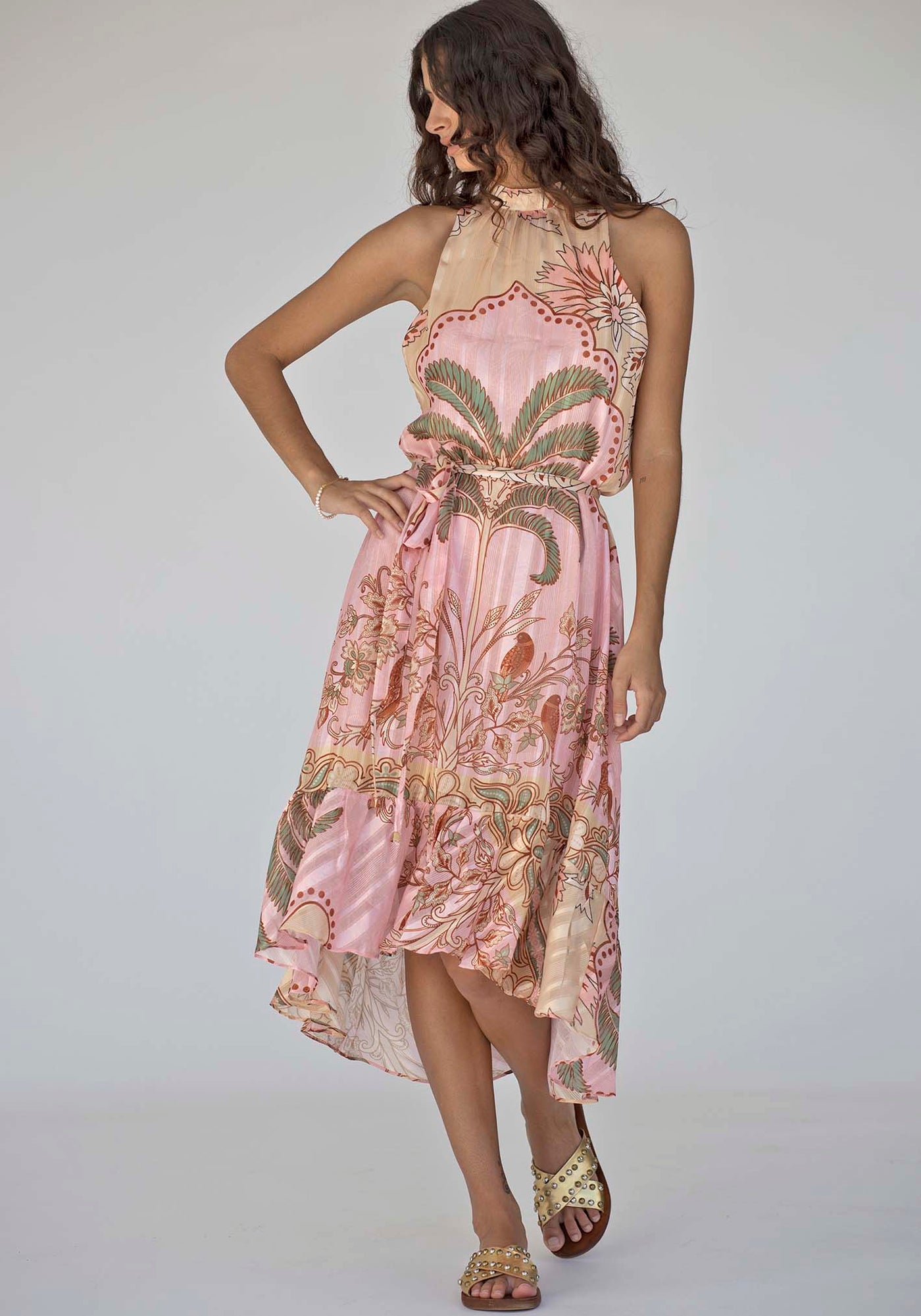 Botanica Tropical Sleeveless Floral Midi Dress | Floral Dresses