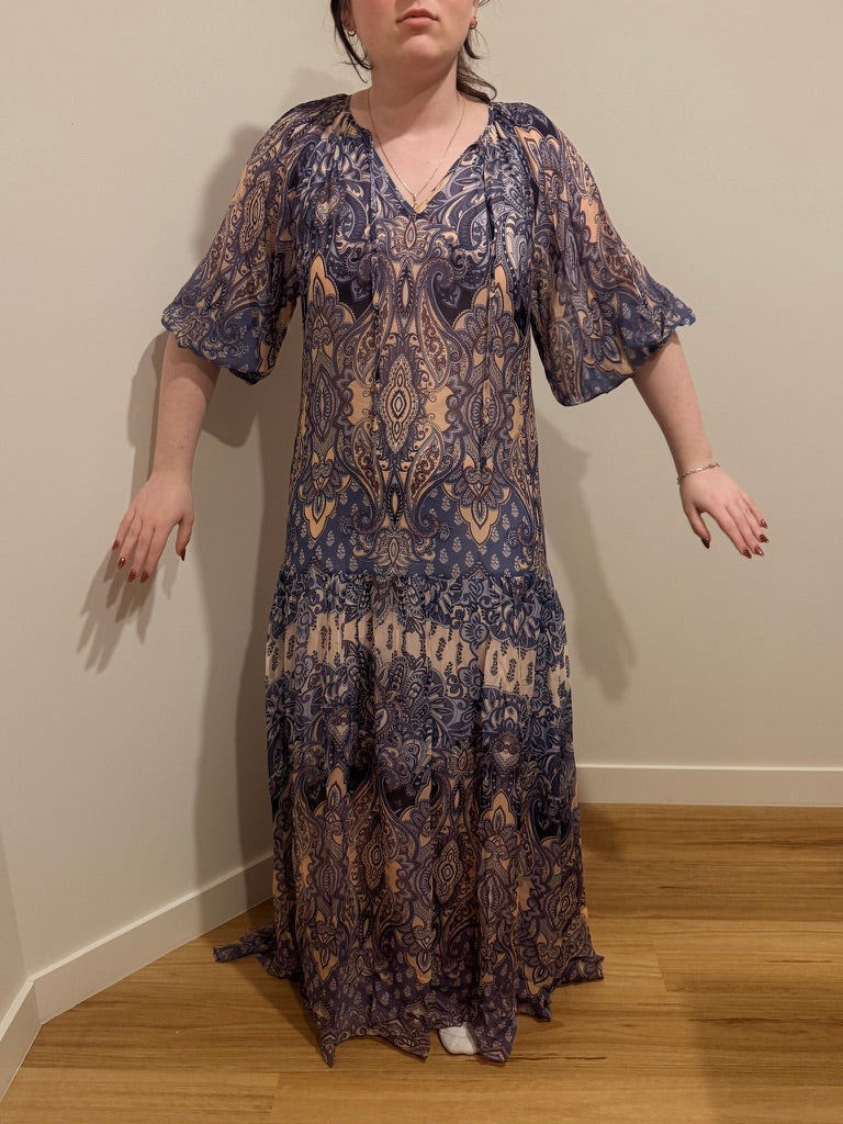 Halcyon Paisley Sleeve Maxi Dress