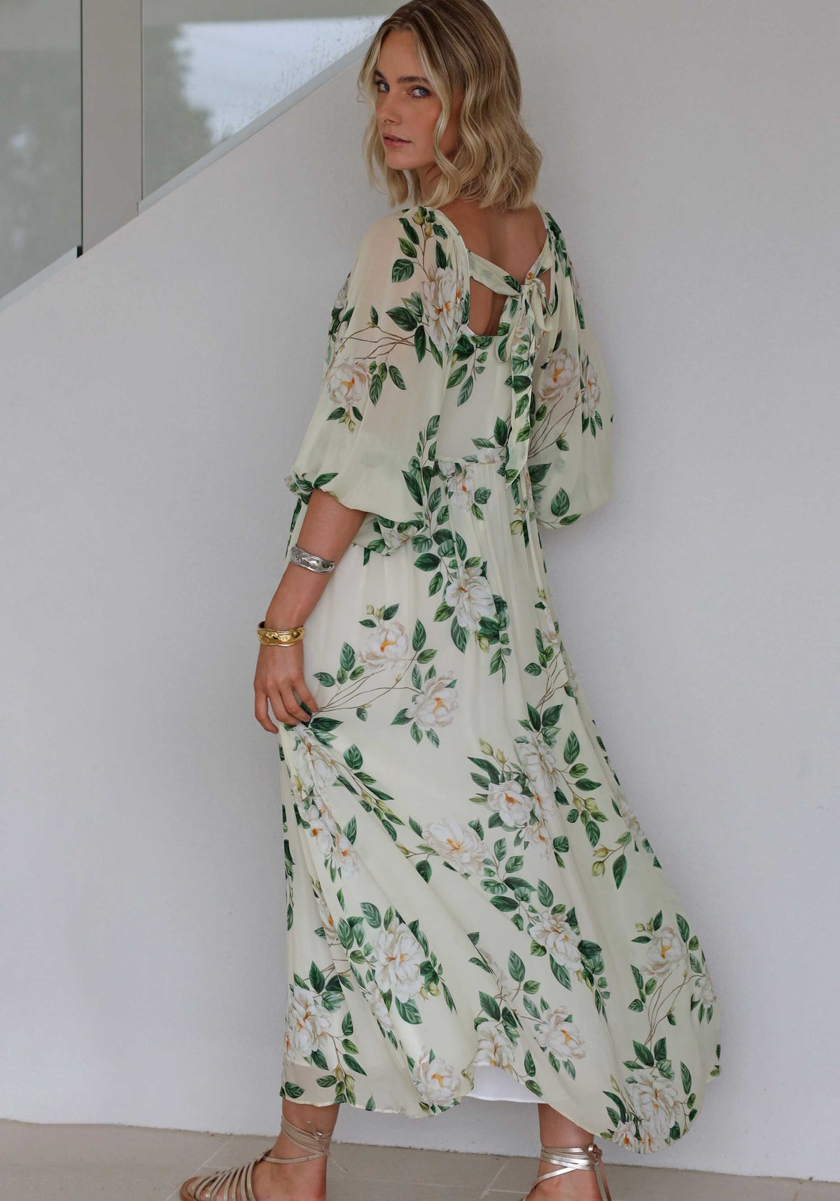 Eternal Floral Sleeve Maxi Dress