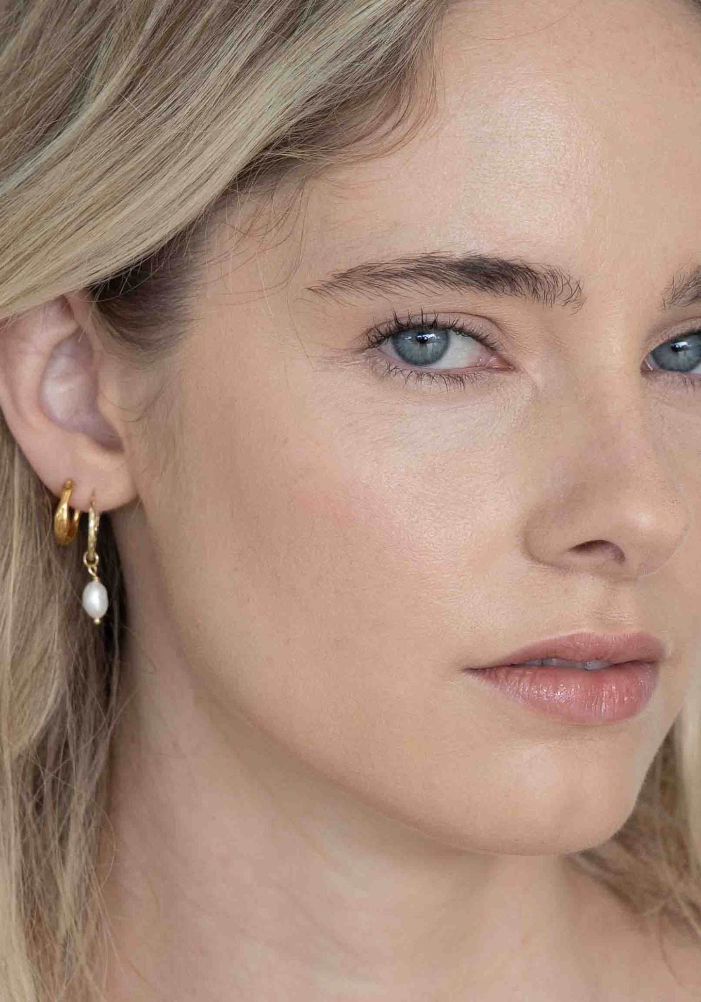 Everywhere Gold Hoop and Pearl Drop Set