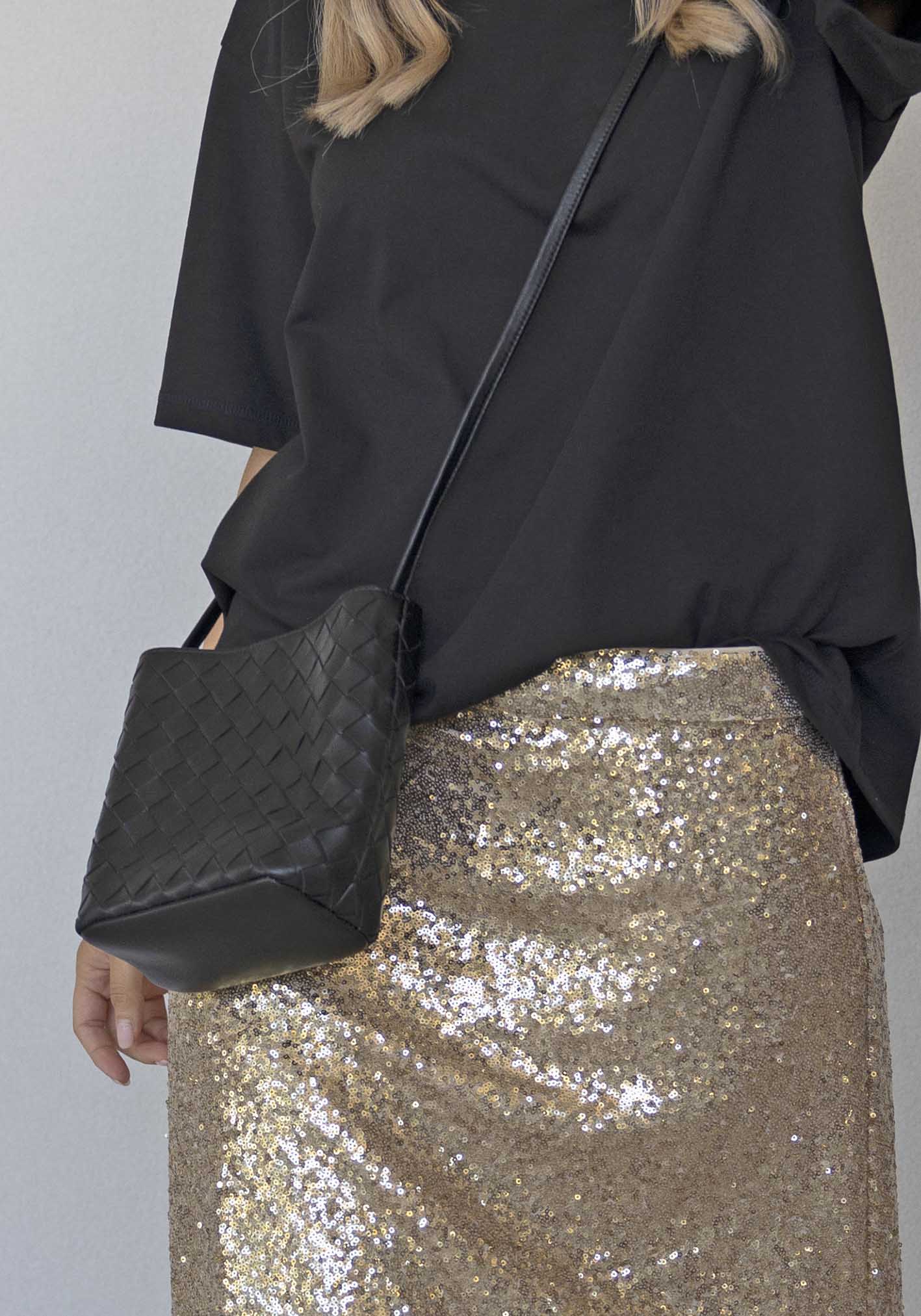Golden Empire Sequin Maxi Skirt by Three of Something