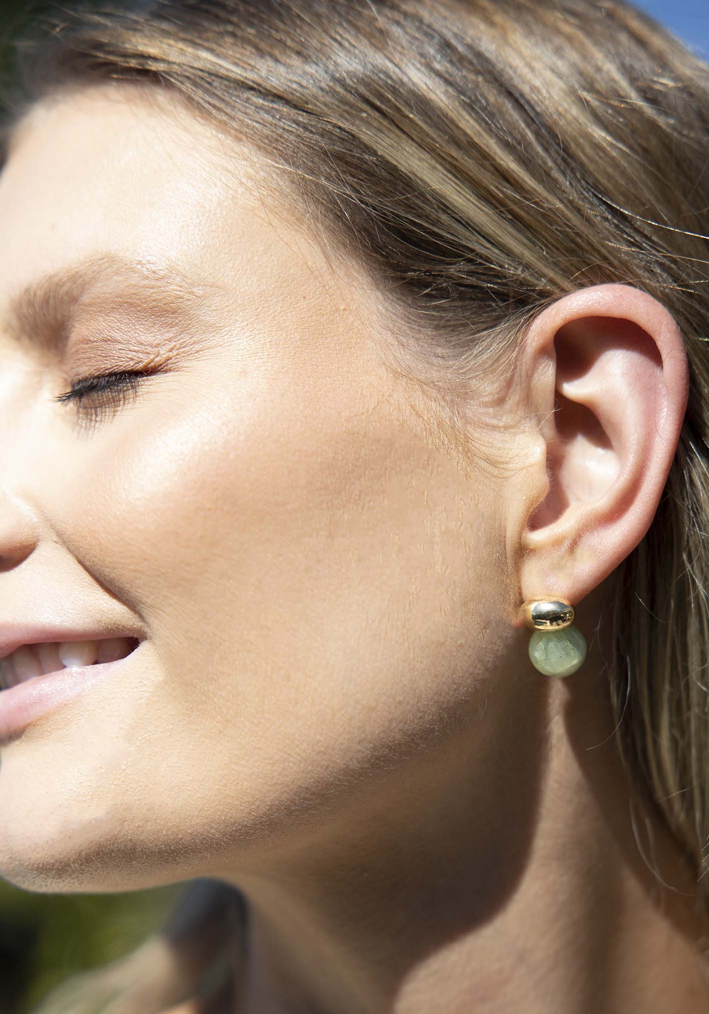 Jade Moon Dome Earrings