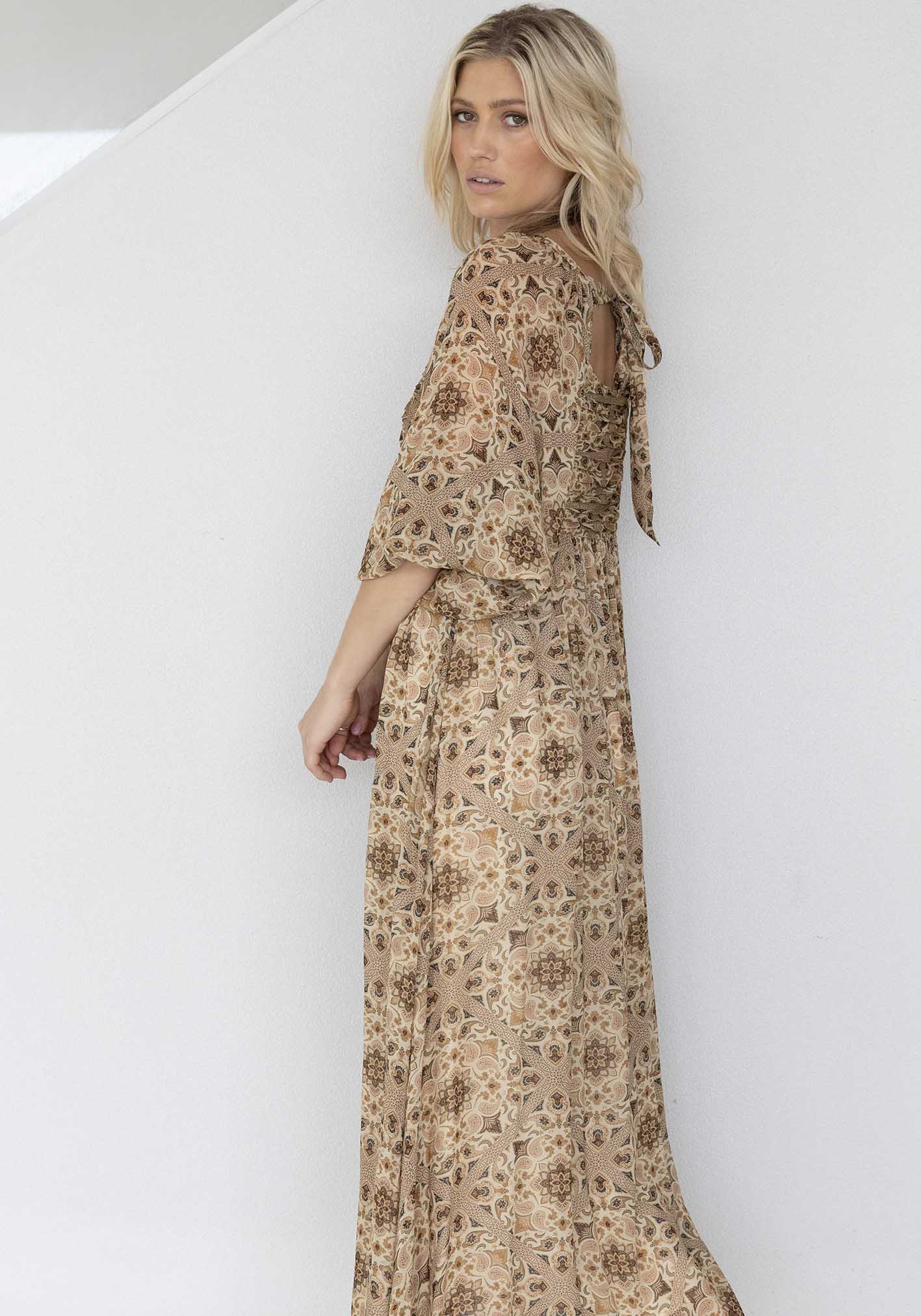 Liberte Paisley Sleeve Maxi Dress