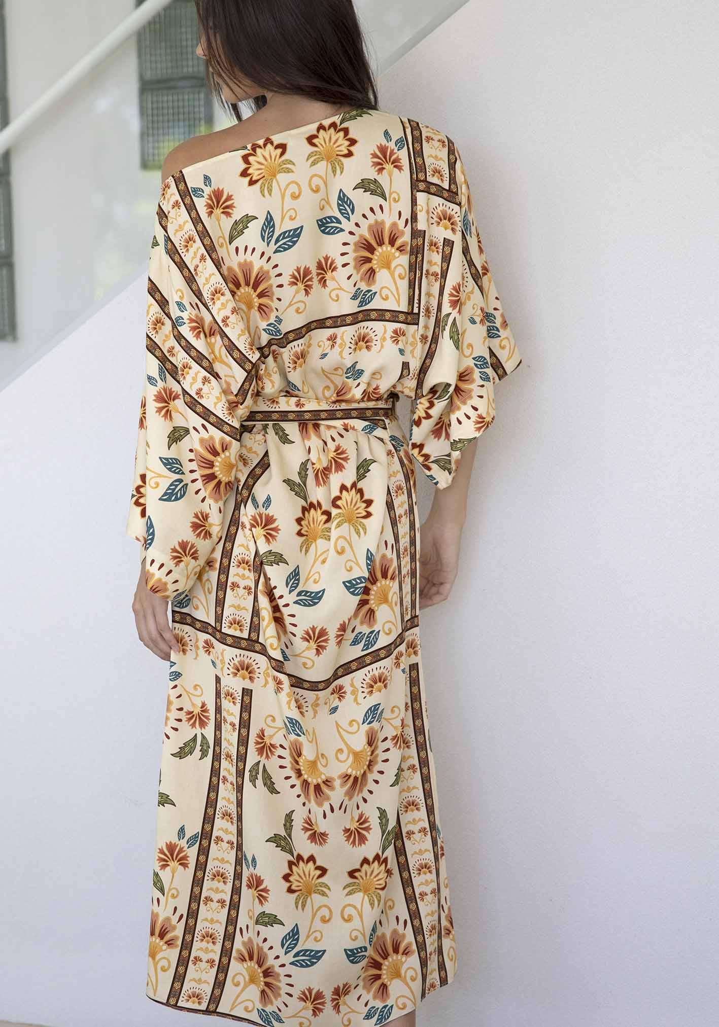 Luminosity Cream Floral Tie Dress