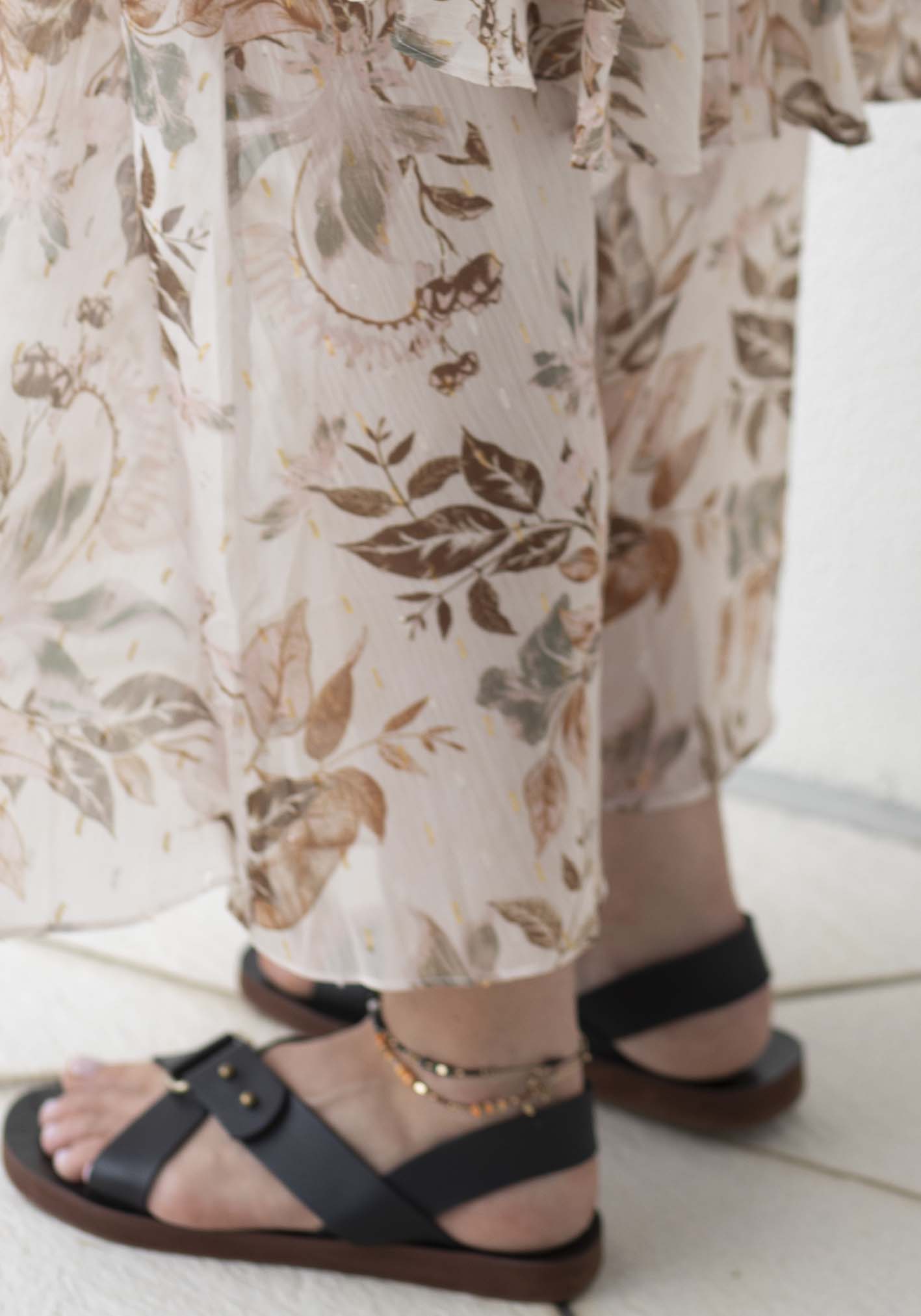 Melodie Black Leather Sandal