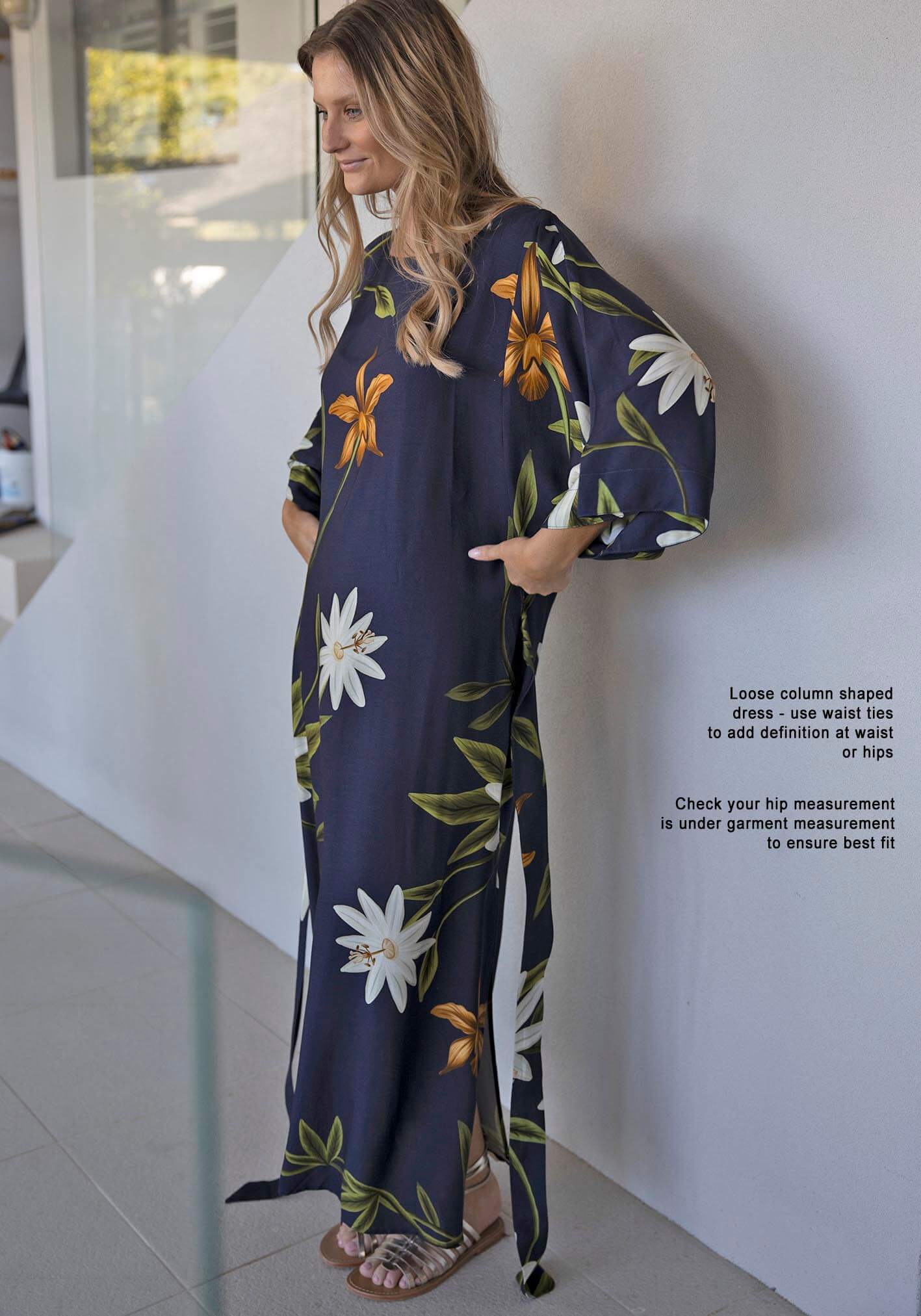 Midnight Blooms Tie Dress