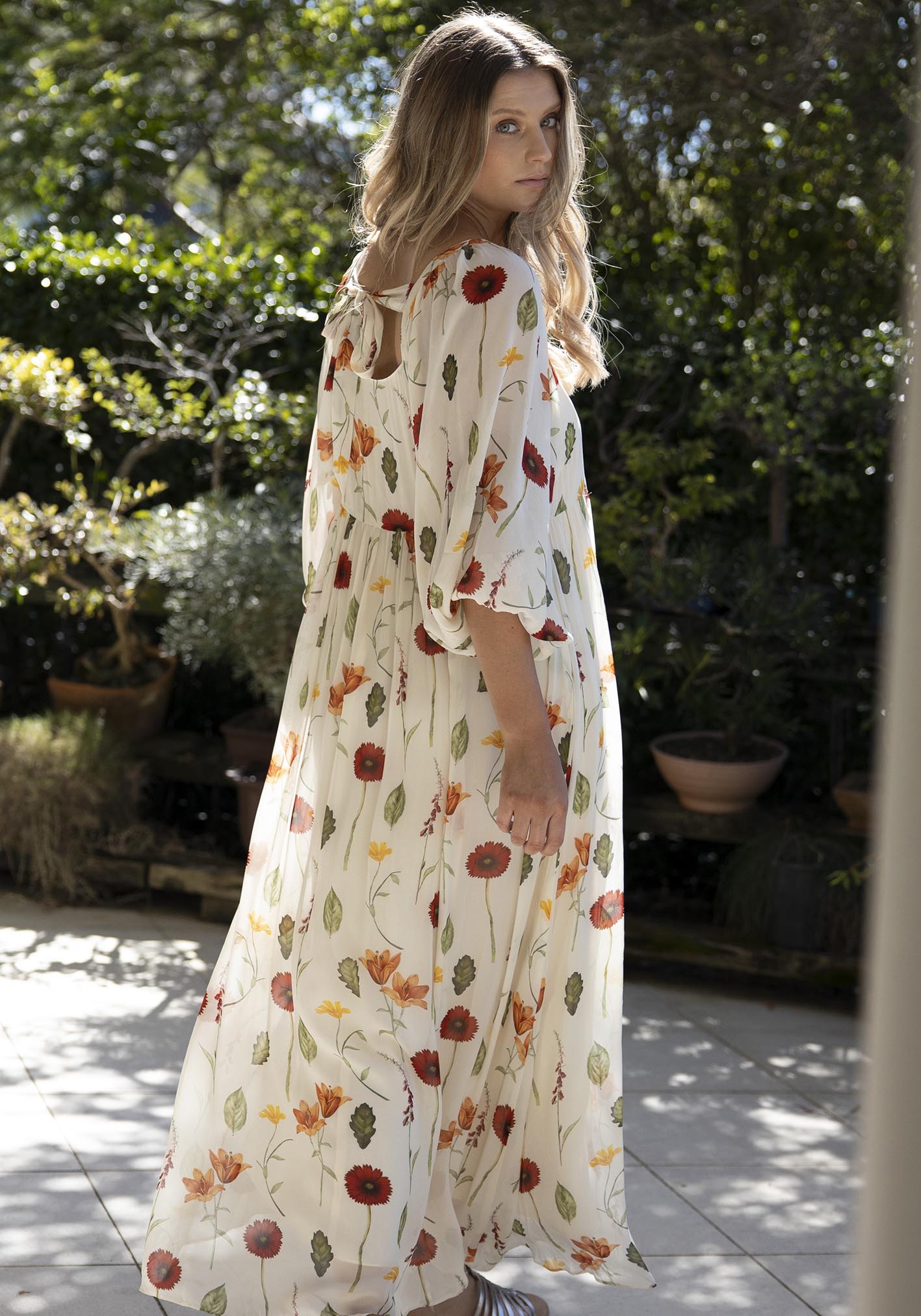 Perennial Floral Sleeve Maxi Dress