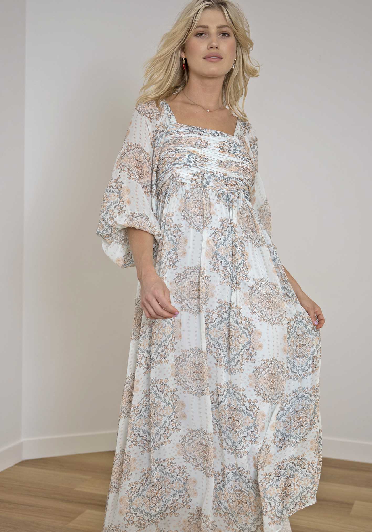 Prodigy Print Sleeve Maxi Dress