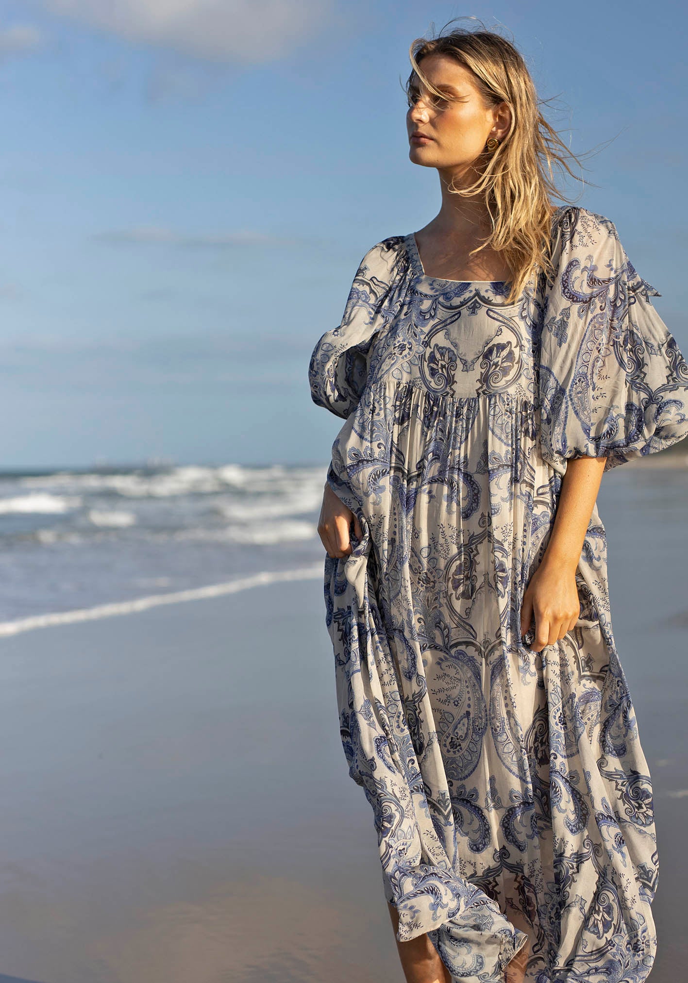 San Marco Sleeve Maxi Dress