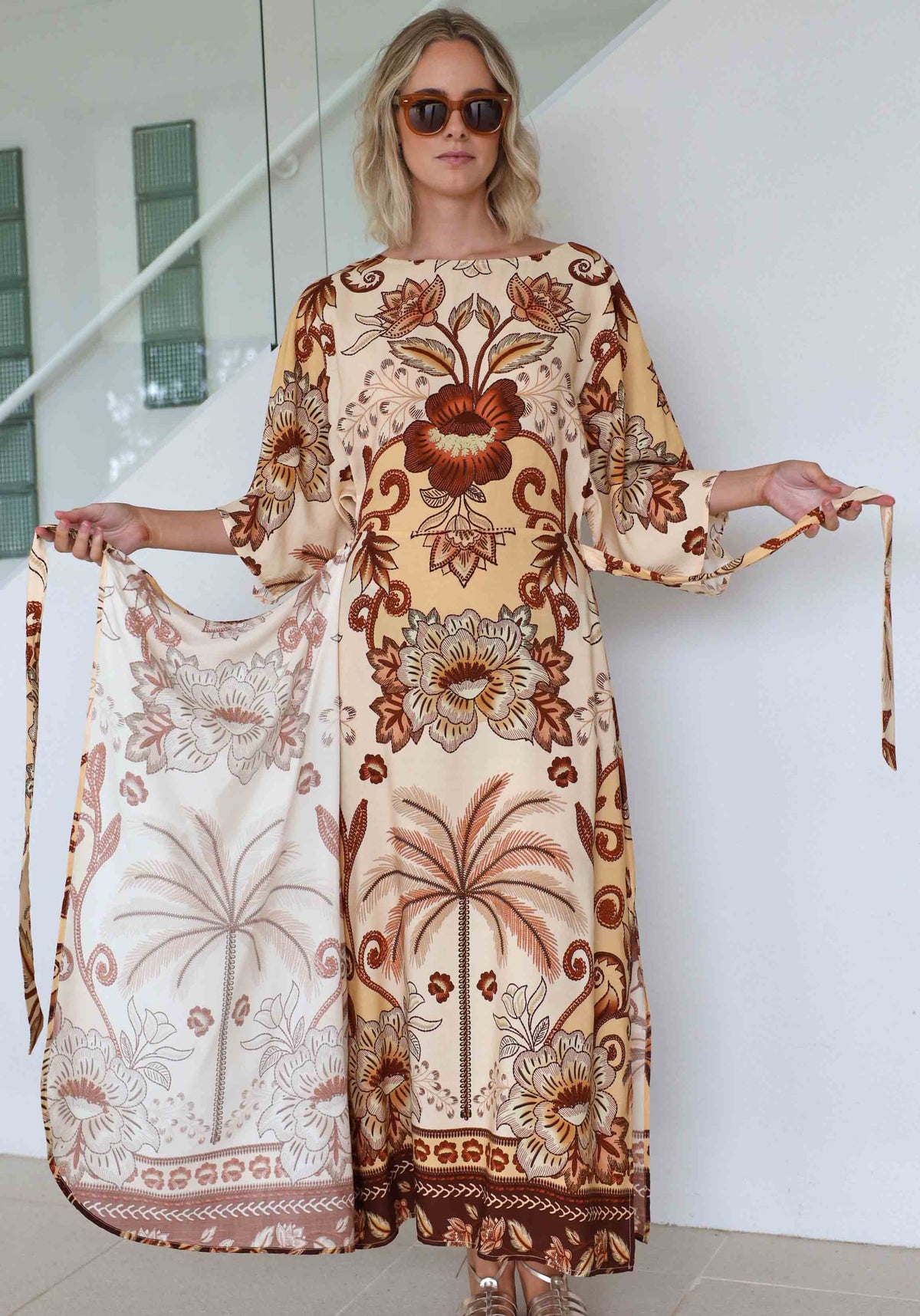Sundrift Palm Wrap Maxi Dress