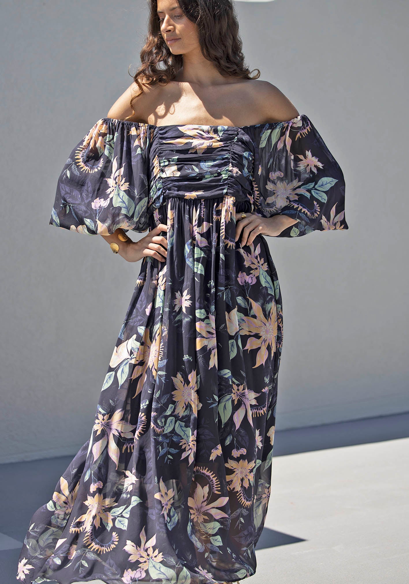 Wonderland Floral Maxi Dress with Sleeve