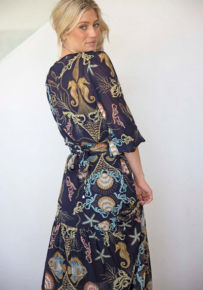 Baroque Shores Sleeve Maxi Dress