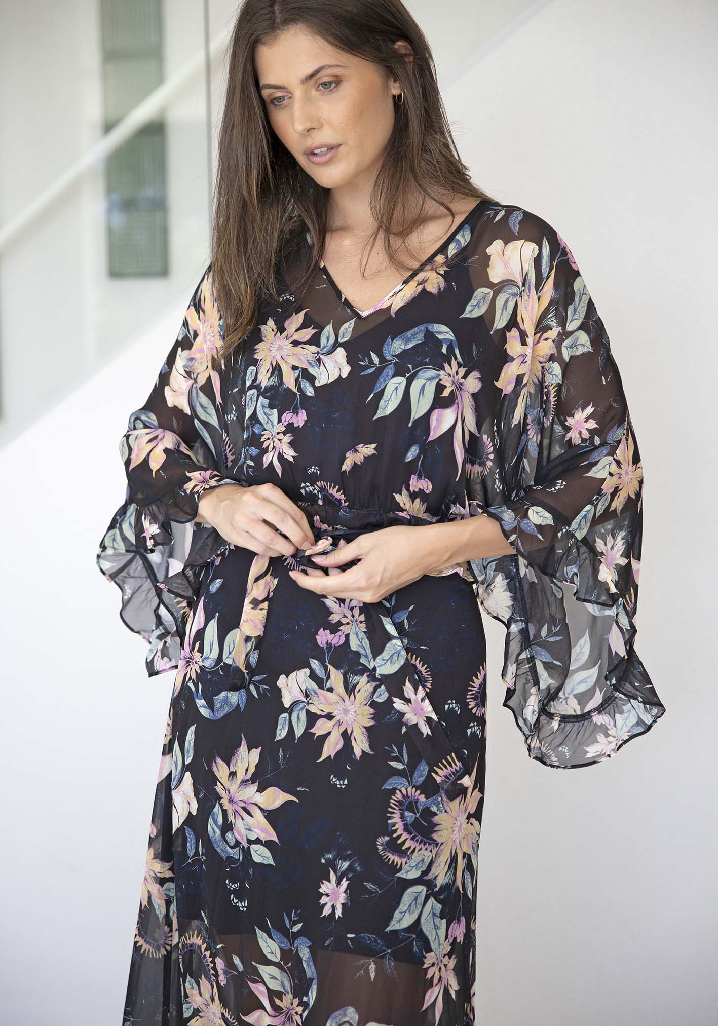 Belle Fleur Resort Kaftan Maxi Dress