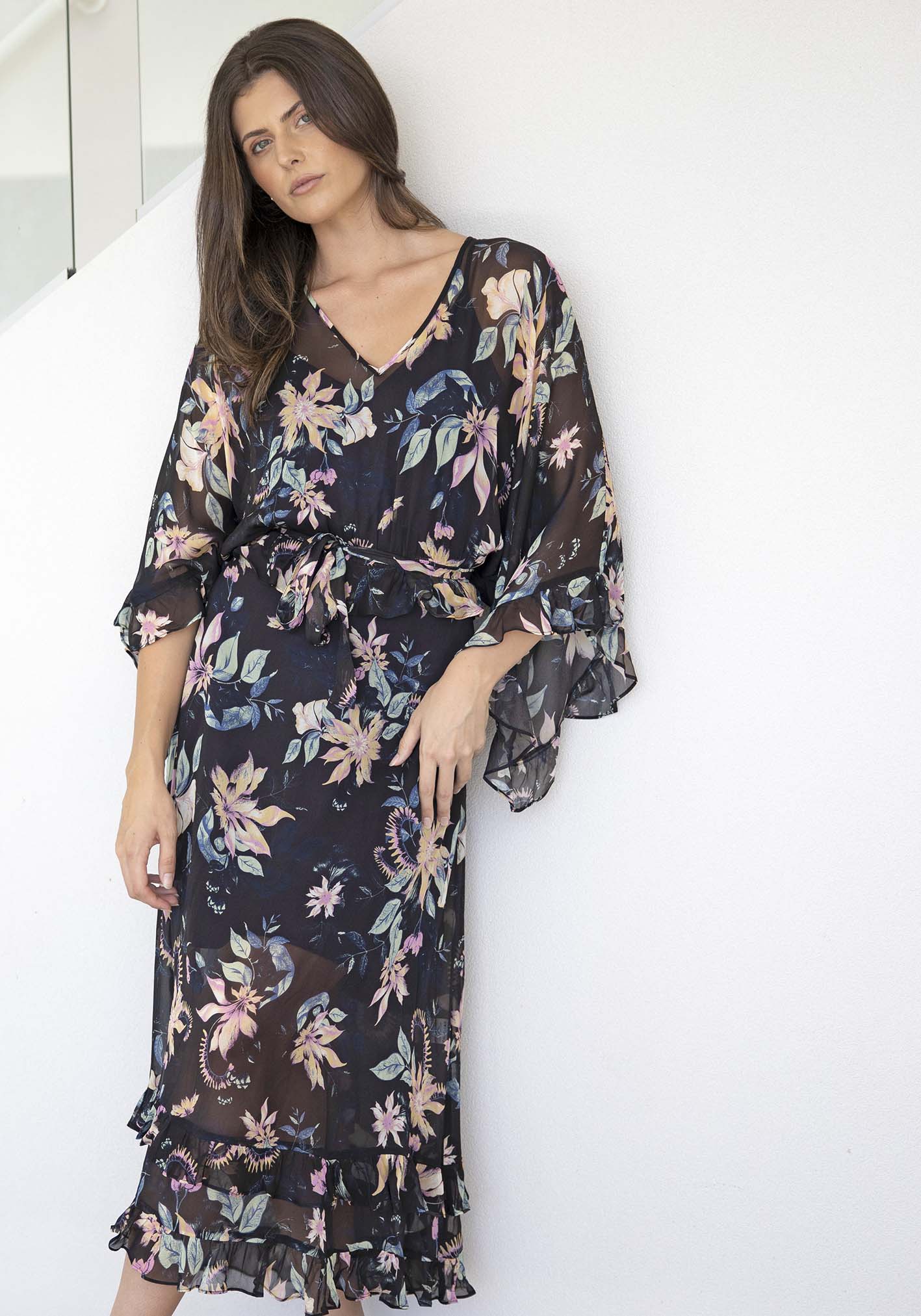 Belle Fleur Resort Kaftan Maxi Dress