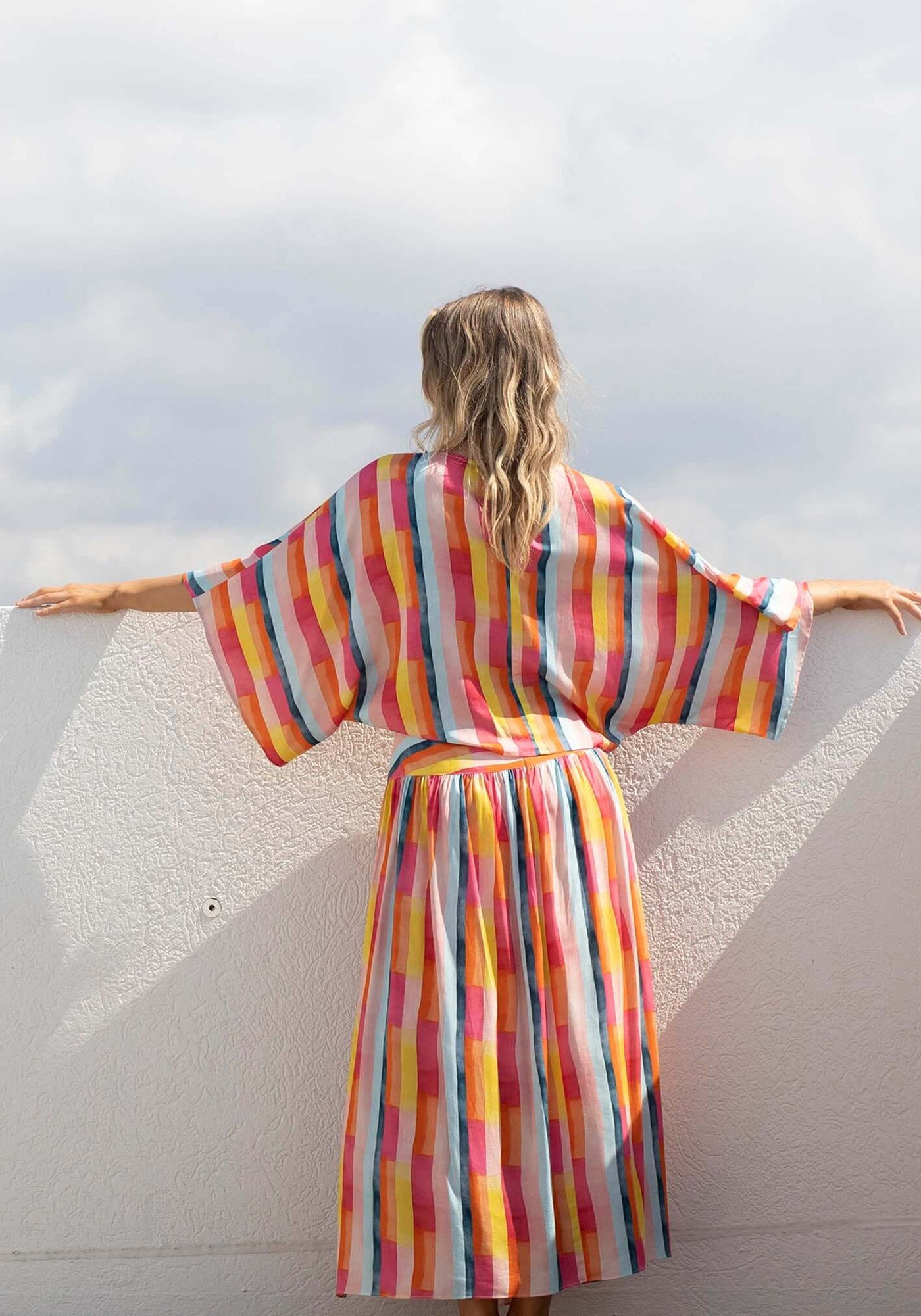 Casino Stripe Kaftan Top