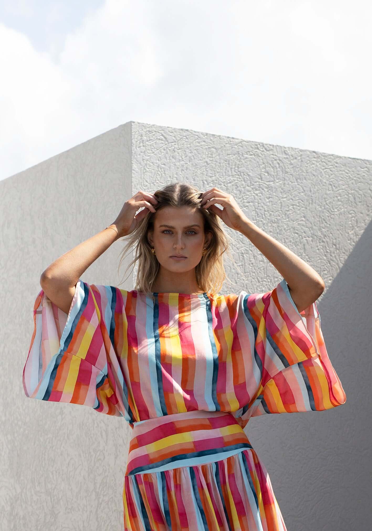 Casino Stripe Kaftan Top