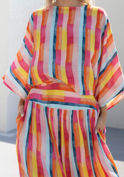 Casino Stripe Kaftan Top