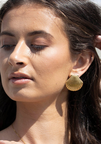 Cockle Shell Gold Earrings