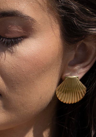 Cockle Shell Gold Earrings