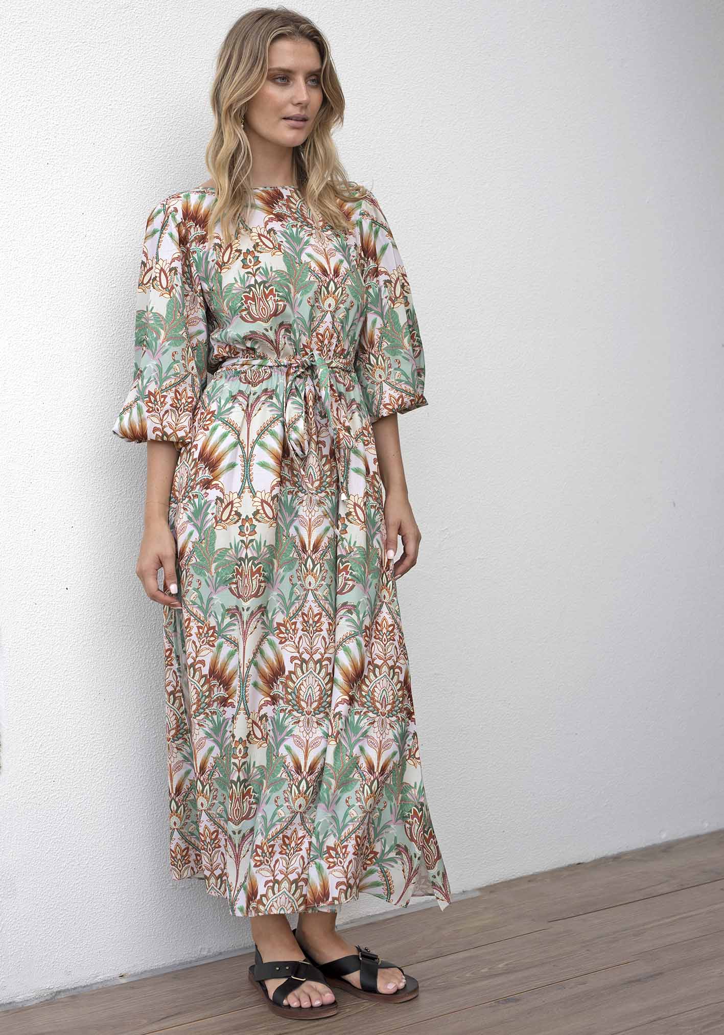 Cocos Palm Print Reversible Maxi Dress | Maxi Dresses Australia – THREE ...