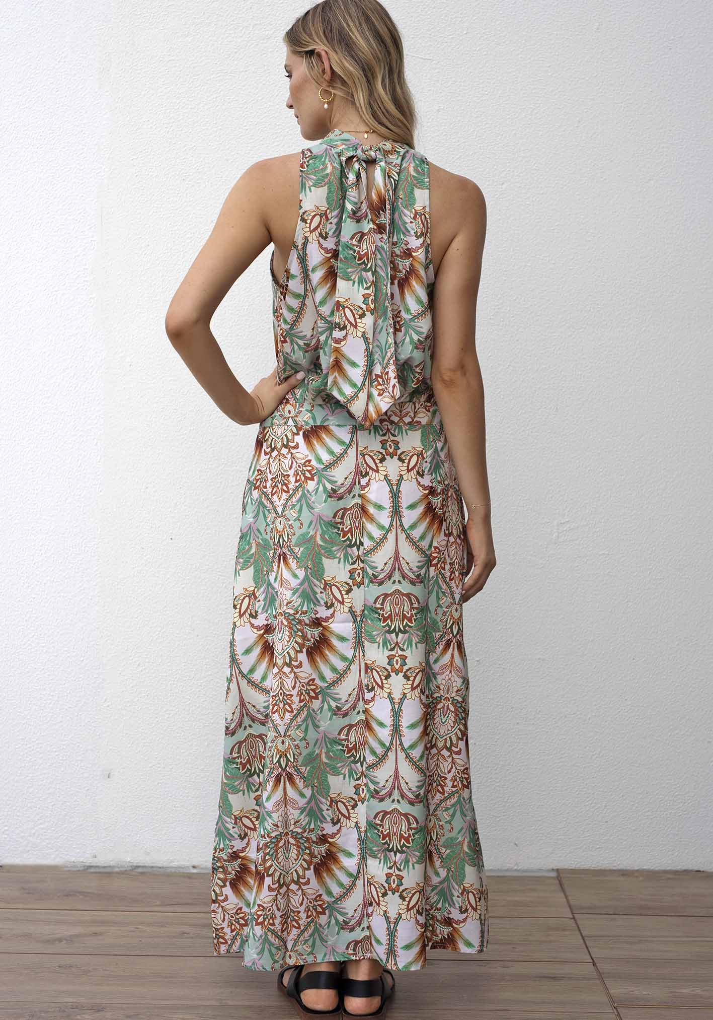 The Cocos Palm Print Maxi Skirt Set