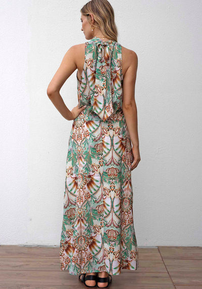 The Cocos Palm Print Maxi Skirt Set