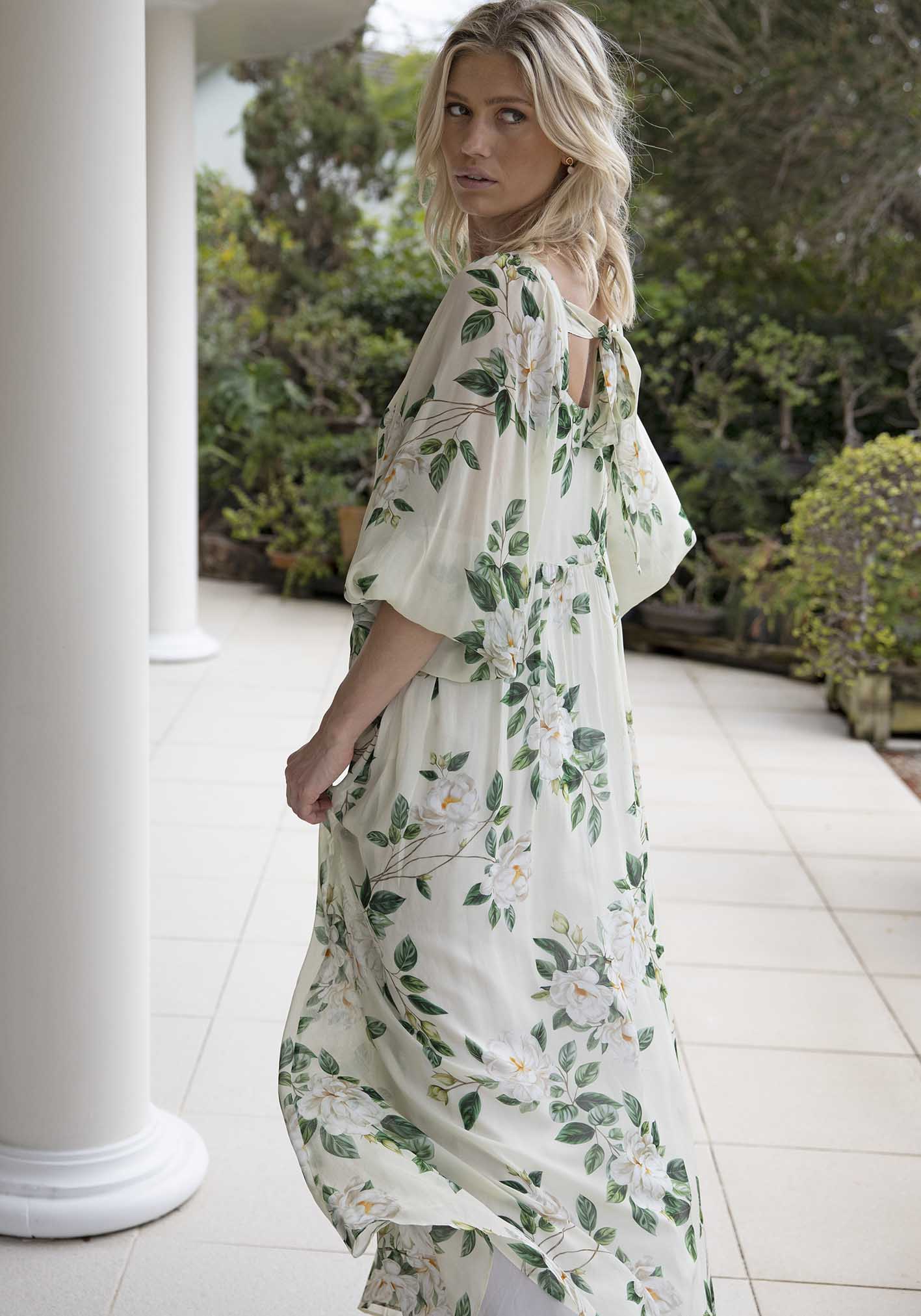 Eternal Floral Sleeve Maxi Dress