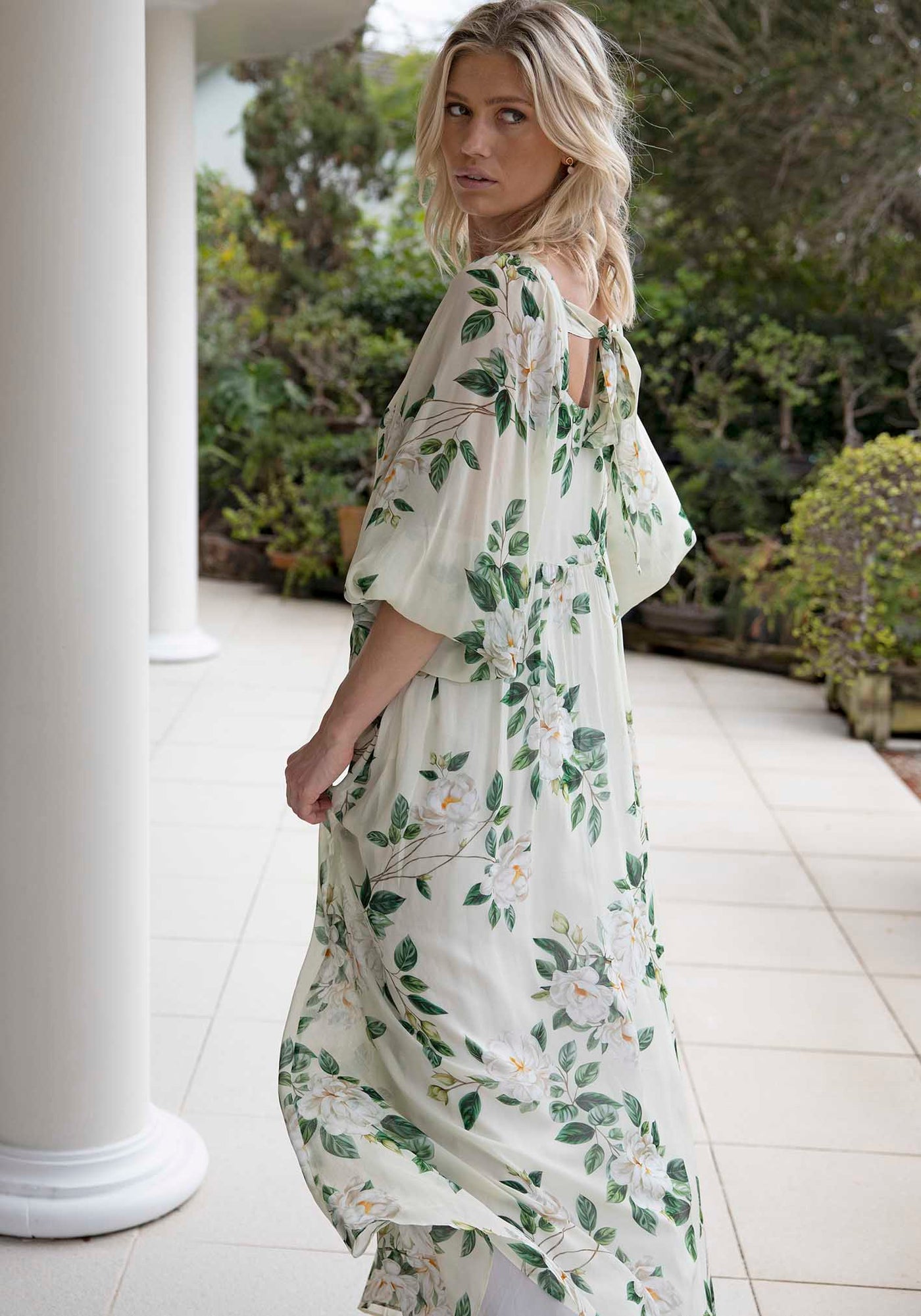 Eternal Floral Sleeve Maxi Dress