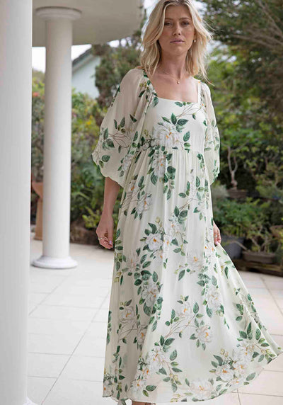 Eternal Floral Sleeve Maxi Dress