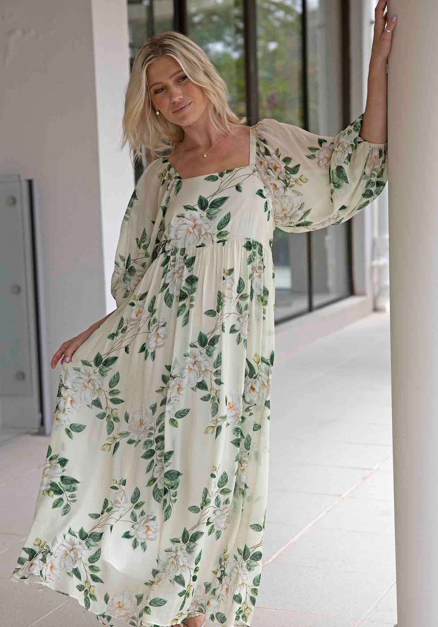 Eternal Floral Sleeve Maxi Dress