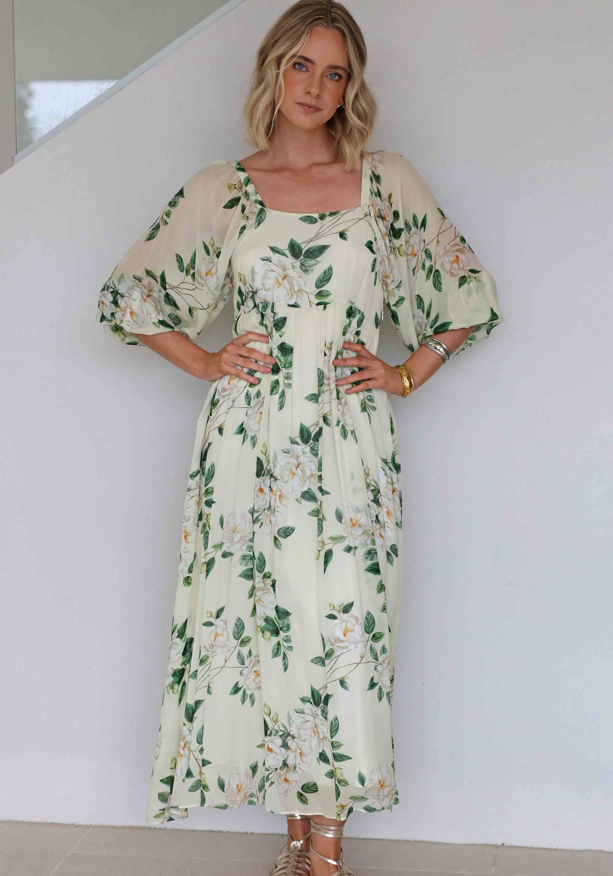 Eternal Floral Sleeve Maxi Dress