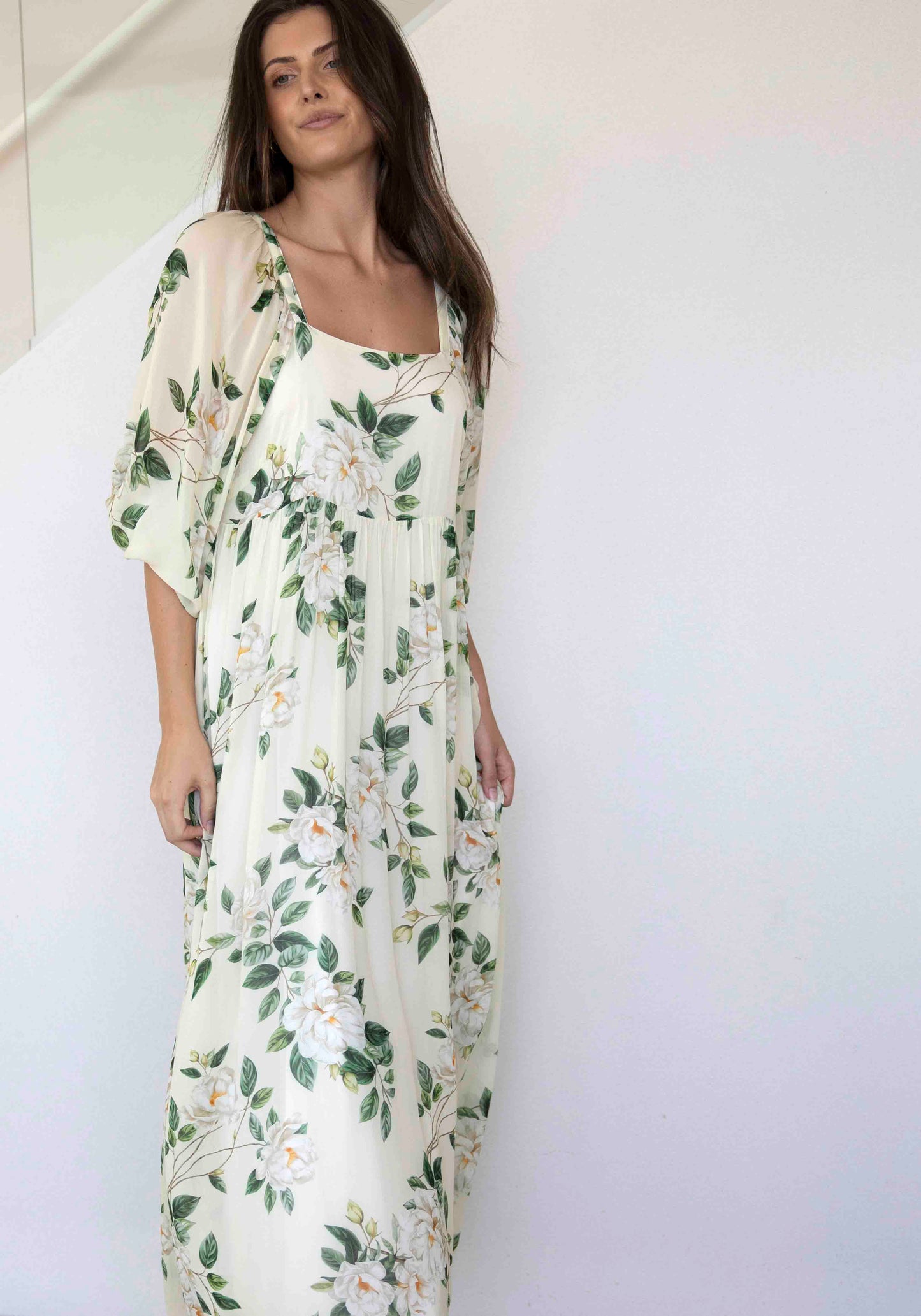 Eternal Floral Sleeve Maxi Dress