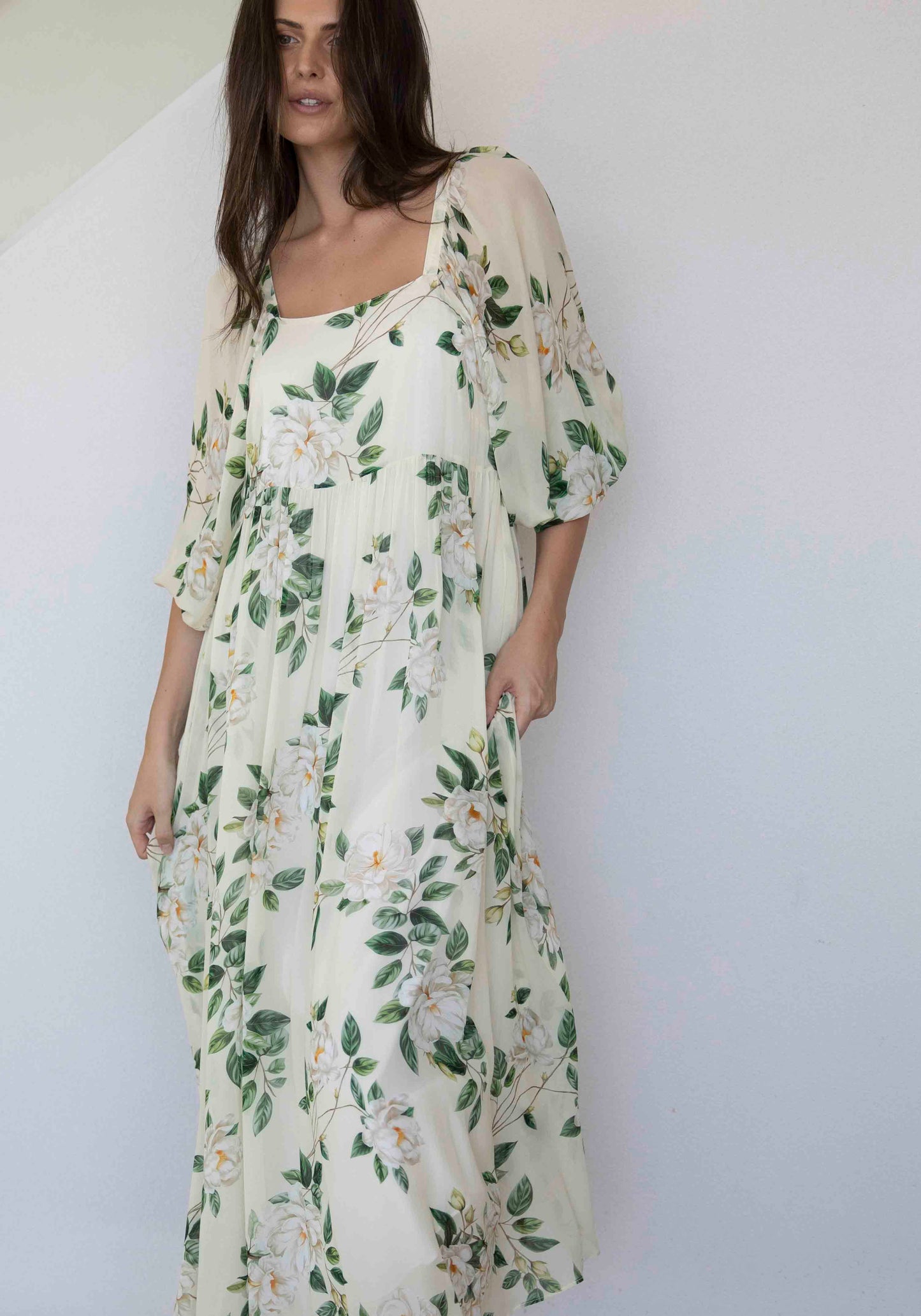 Eternal Floral Sleeve Maxi Dress