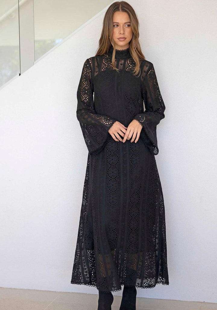folklore maxi dress Black Lace — Black Maxi Dresses Australia – Three of Something shoulder fit Processing Size:S/M 53 Online Shopping Ria Mini Dress -