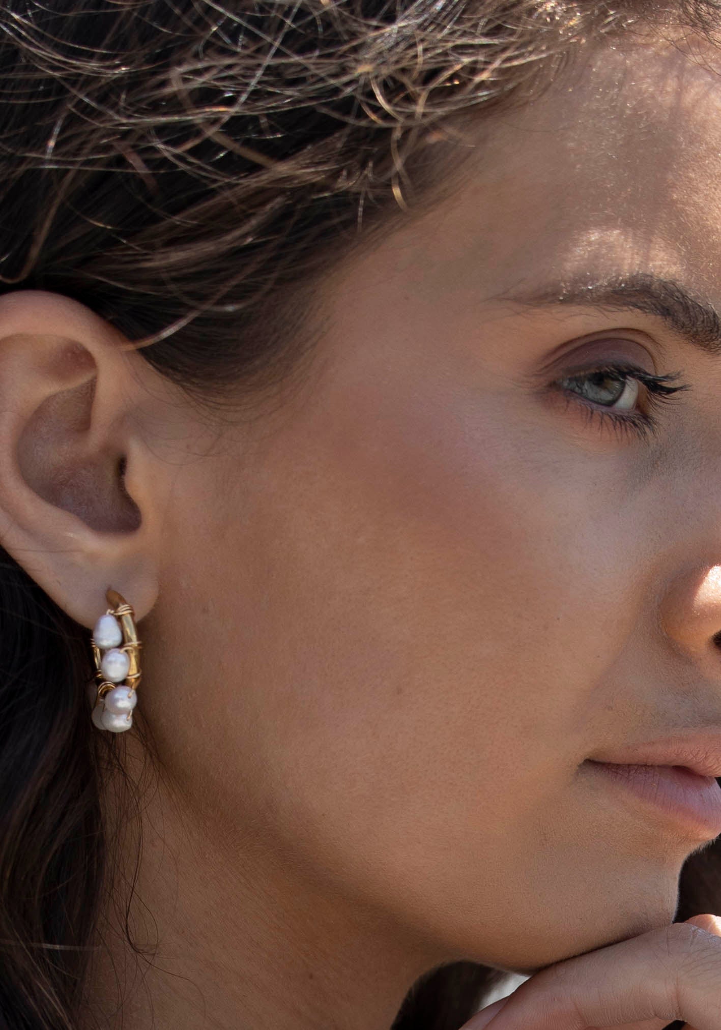 Fresh Water Pearl Hoops