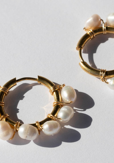 Fresh Water Pearl Hoops