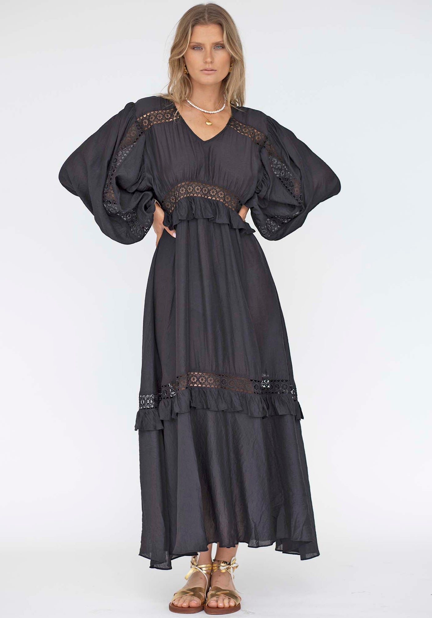 Golden Hour Black Maxi Dress | Maxi Dress Australia