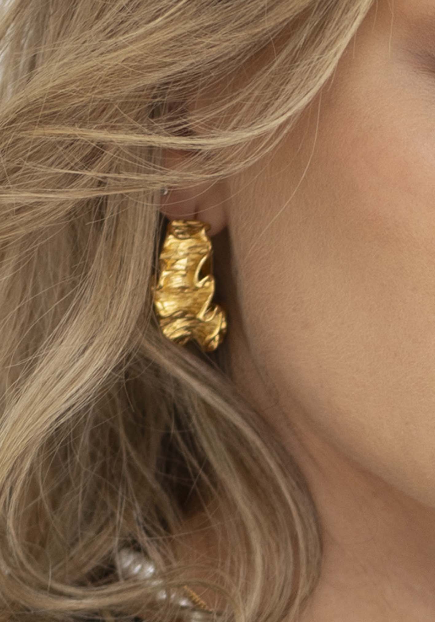 Golden Wreath Hoop Earrings