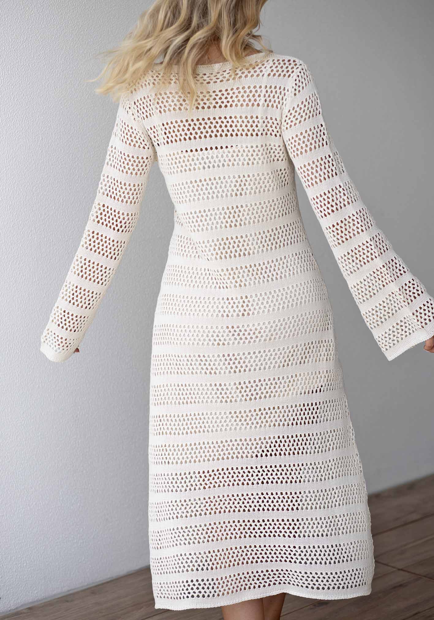 Hurricane Crochet Knit Midi Dress