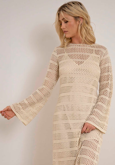 Hurricane Crochet Knit Midi Dress
