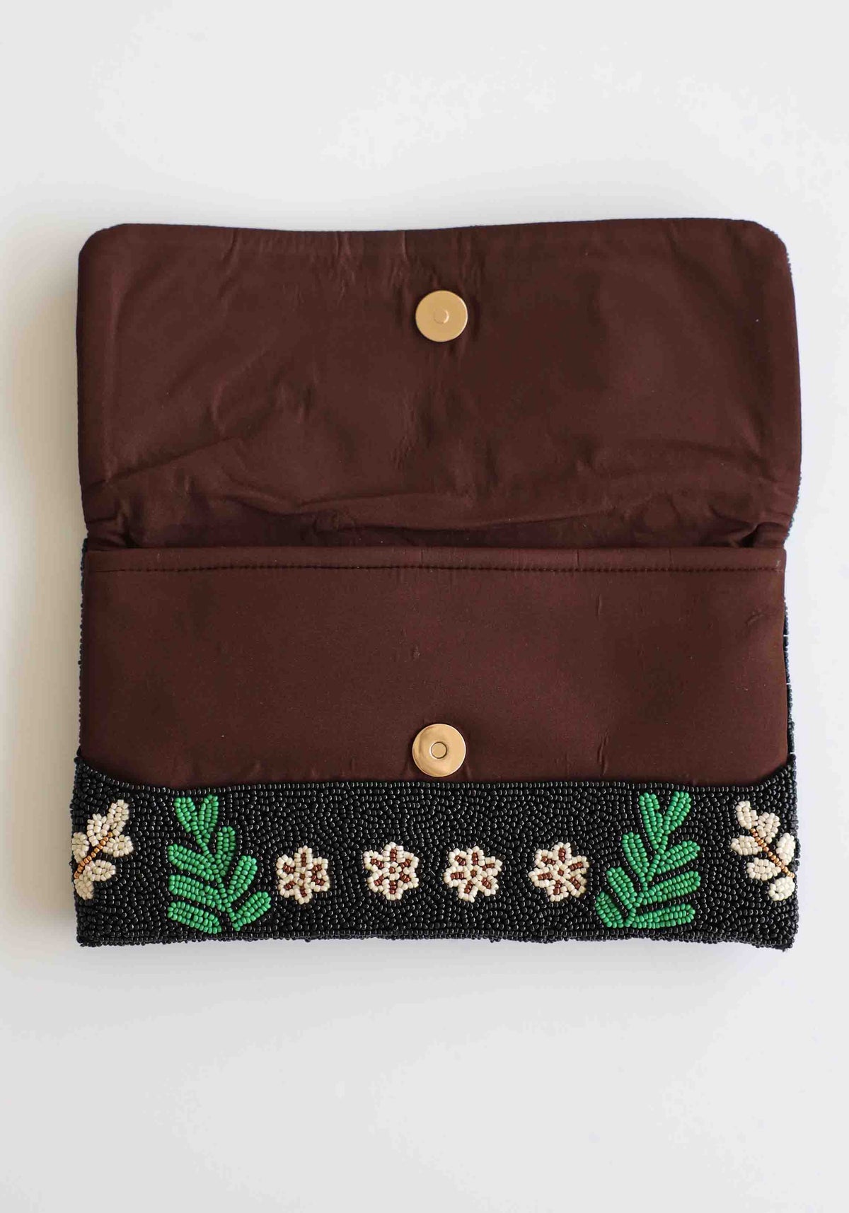 Isla Palm Hand Beaded Clutch Bag
