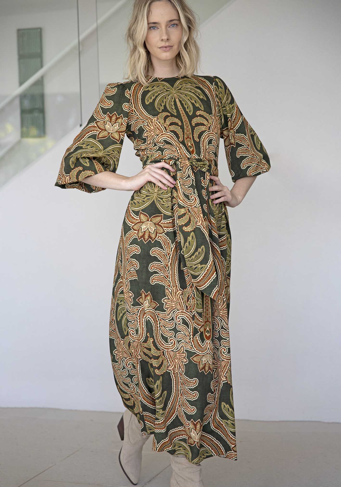 Isla Palm Sleeve Maxi Dress