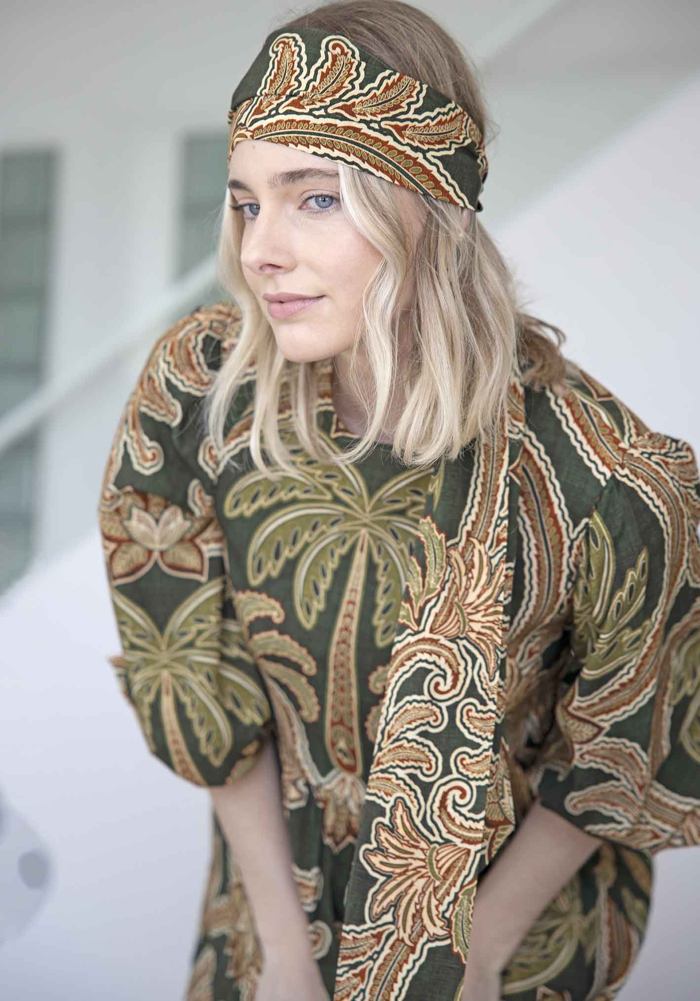 Isla Palm Sleeve Maxi Dress