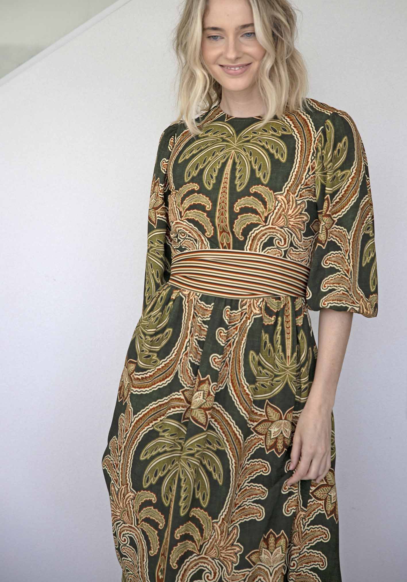 Isla Palm Sleeve Maxi Dress