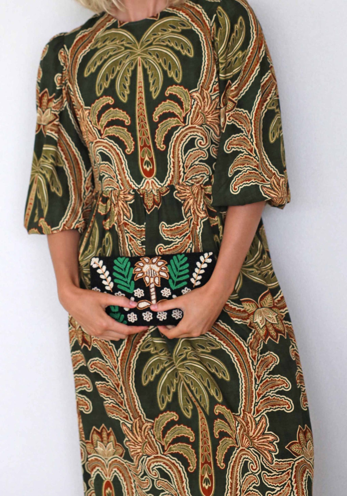 Isla Palm Sleeve Maxi Dress