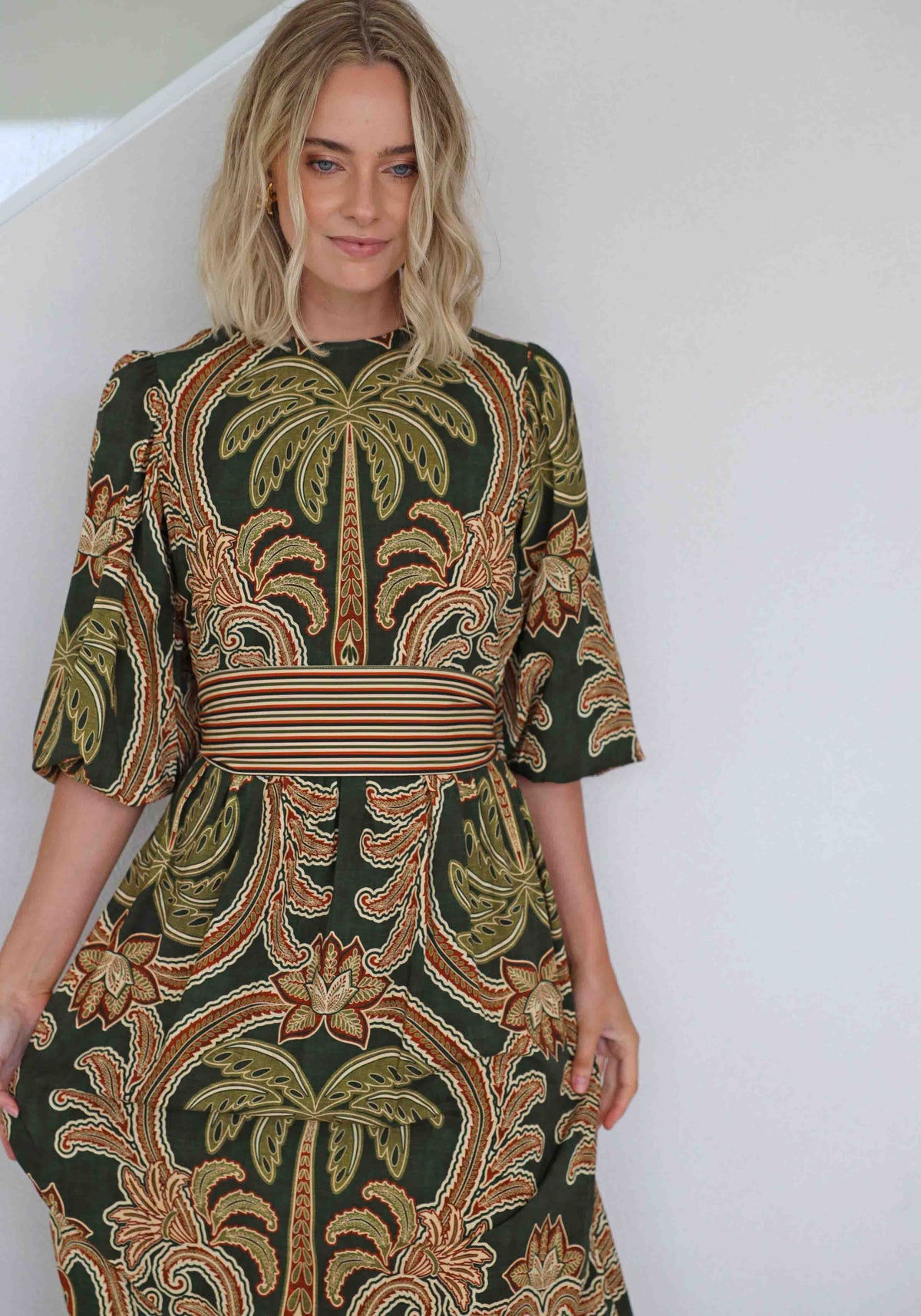 Isla Palm Sleeve Maxi Dress