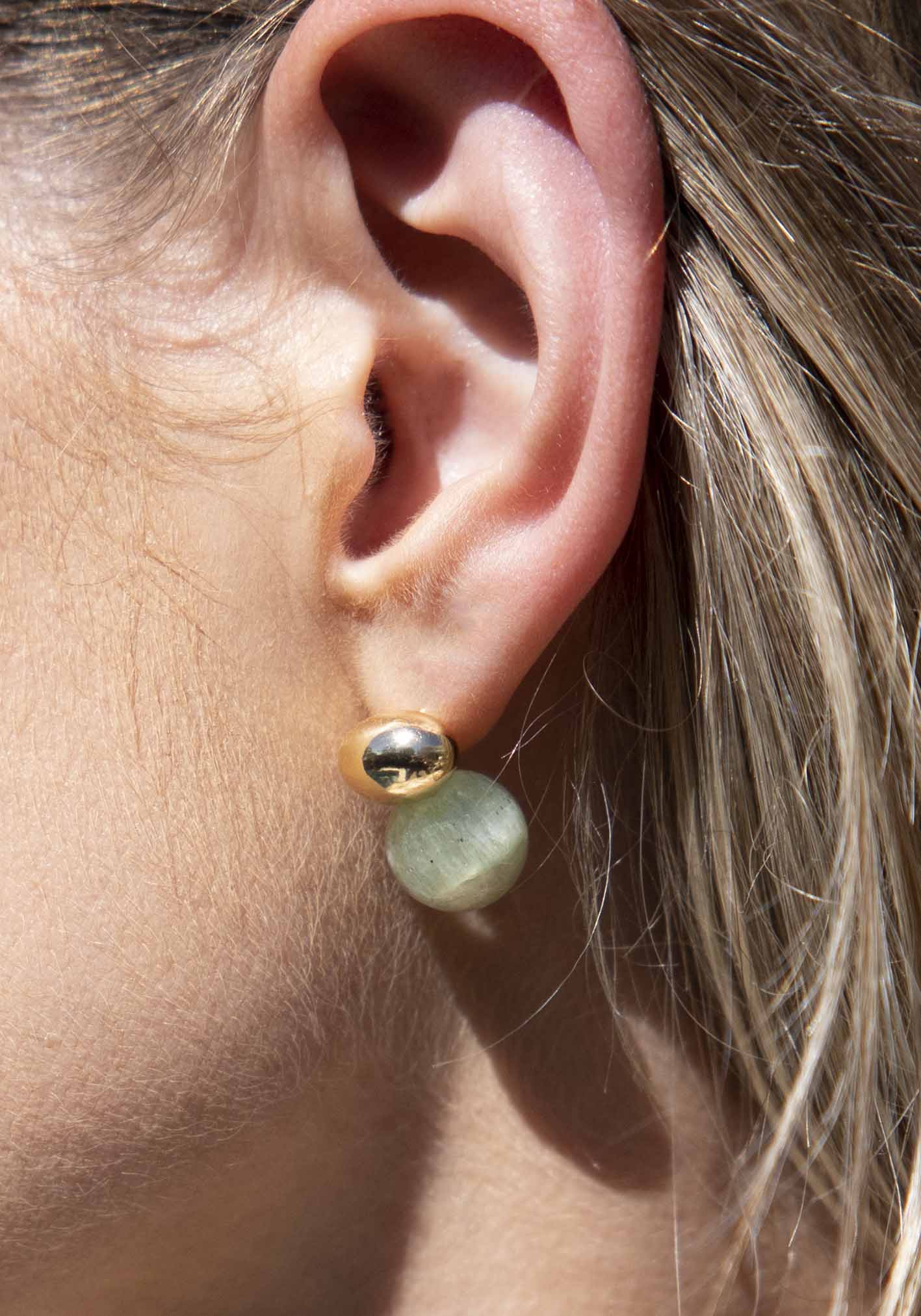 Jade Moon Dome Earrings