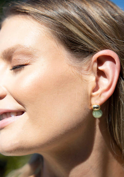 Jade Moon Dome Earrings