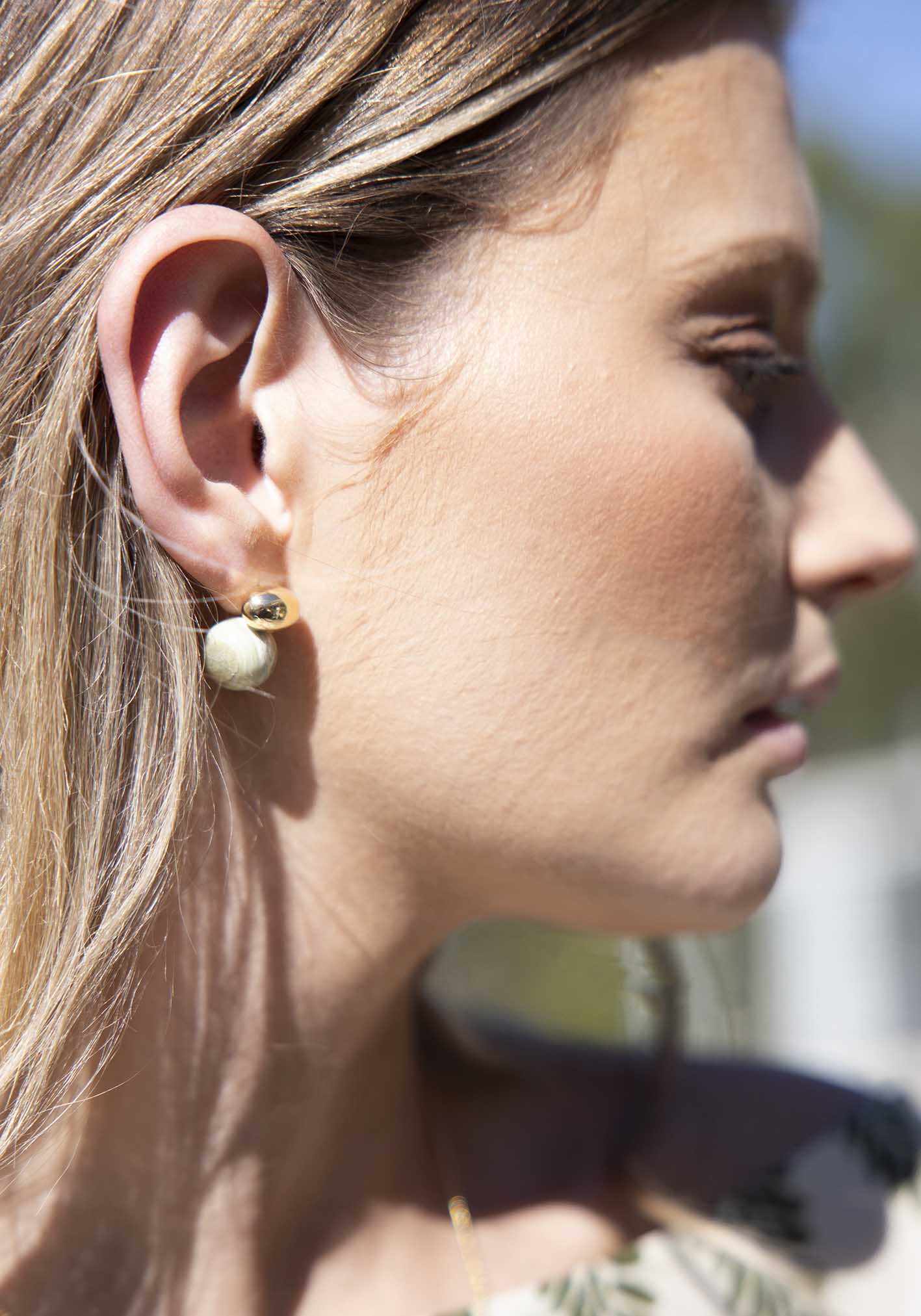 Jade Moon Dome Earrings