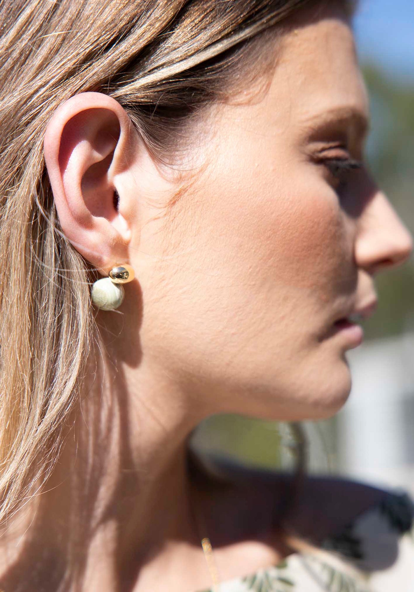 Jade Moon Dome Earrings